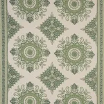 Schumacher 176485 Montecito Medallion Leaf Green fabric swatch