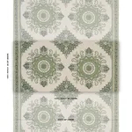 Schumacher 176485 Montecito Medallion Leaf Green fabric swatch