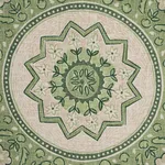 Schumacher 176485 Montecito Medallion Leaf Green fabric swatch