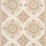 Schumacher 176480 Montecito Medallion Neutral fabric swatch
