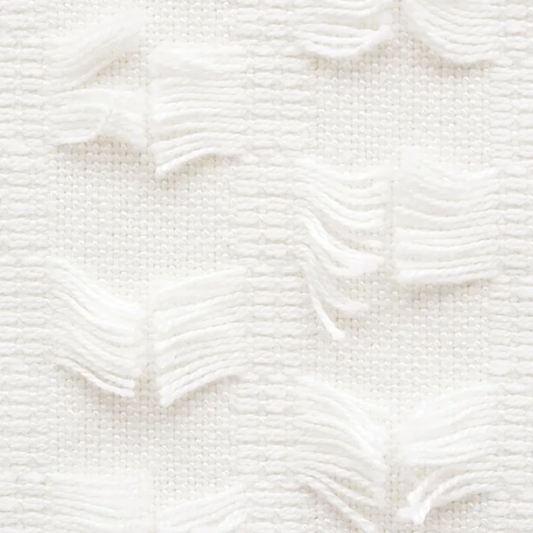 Schumacher 73580 Montego Fringe Snow fabric swatch