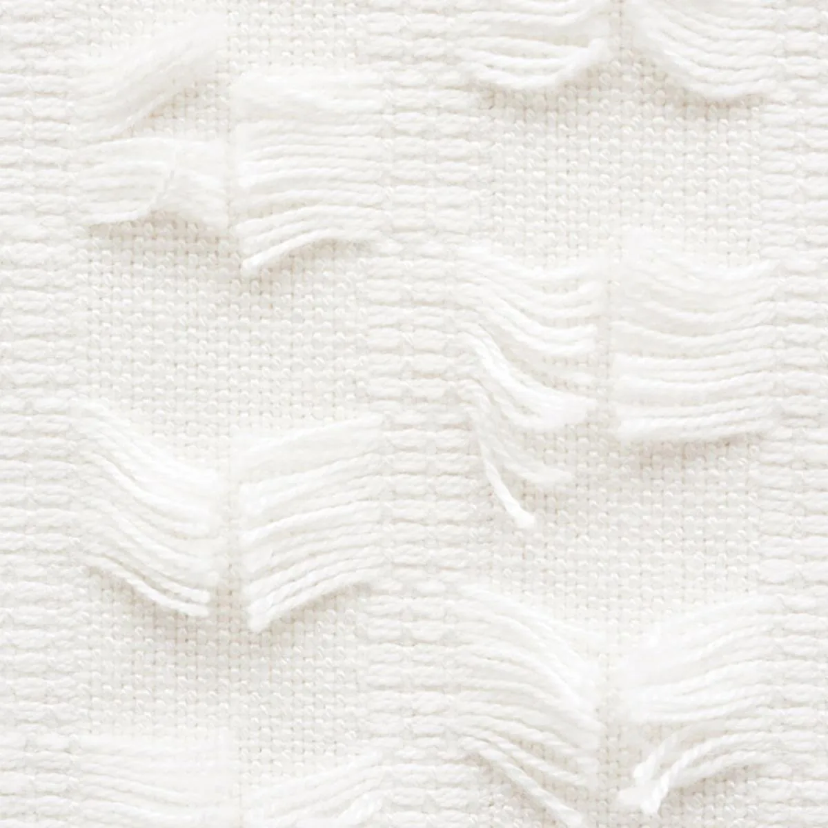 Schumacher 73580 Montego Fringe Snow fabric swatch