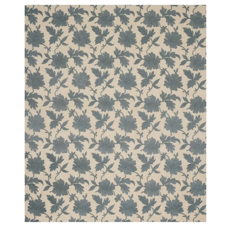 Schumacher 66853 Moon Garden Embroidery Blue fabric swatch