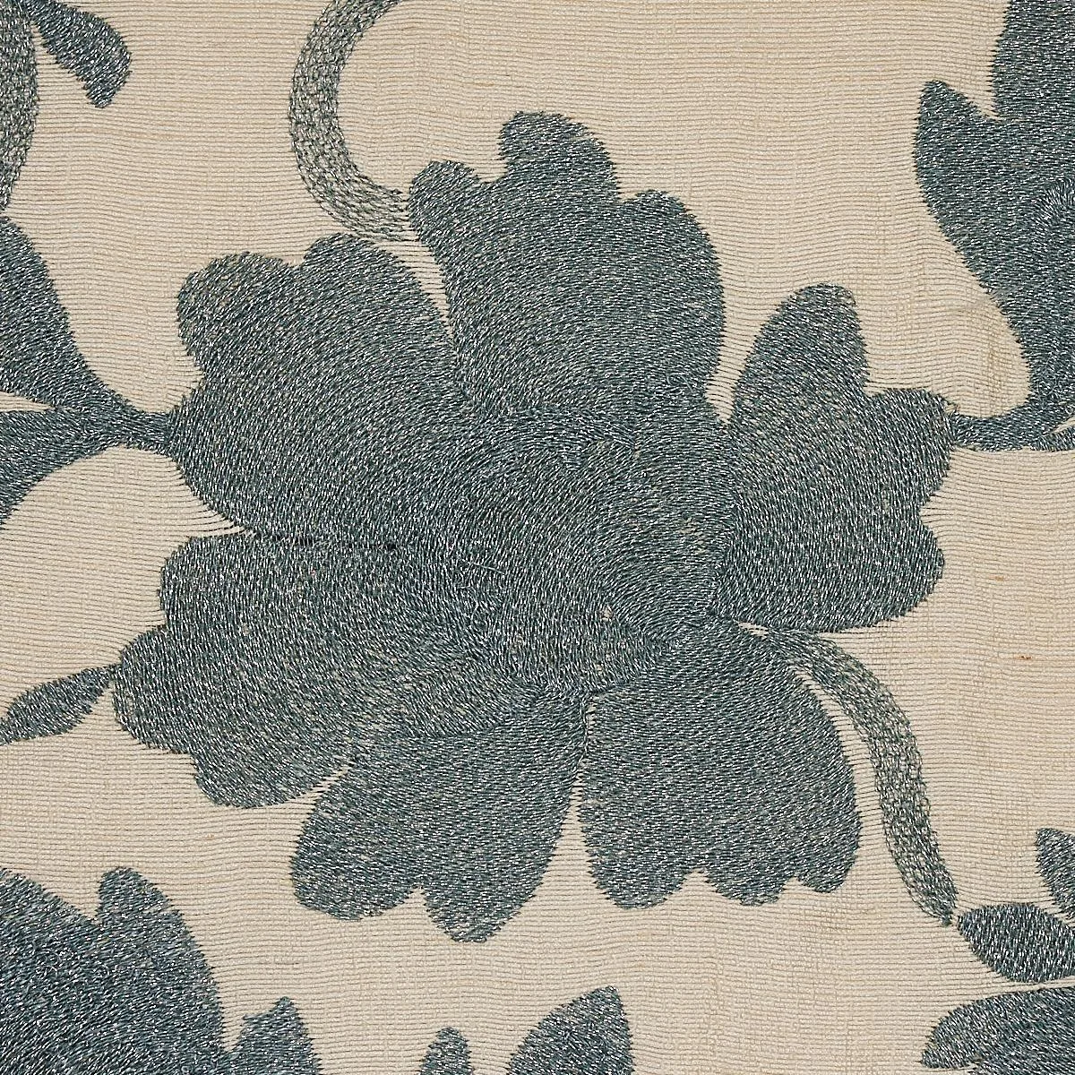 Schumacher 66853 Moon Garden Embroidery Blue fabric swatch