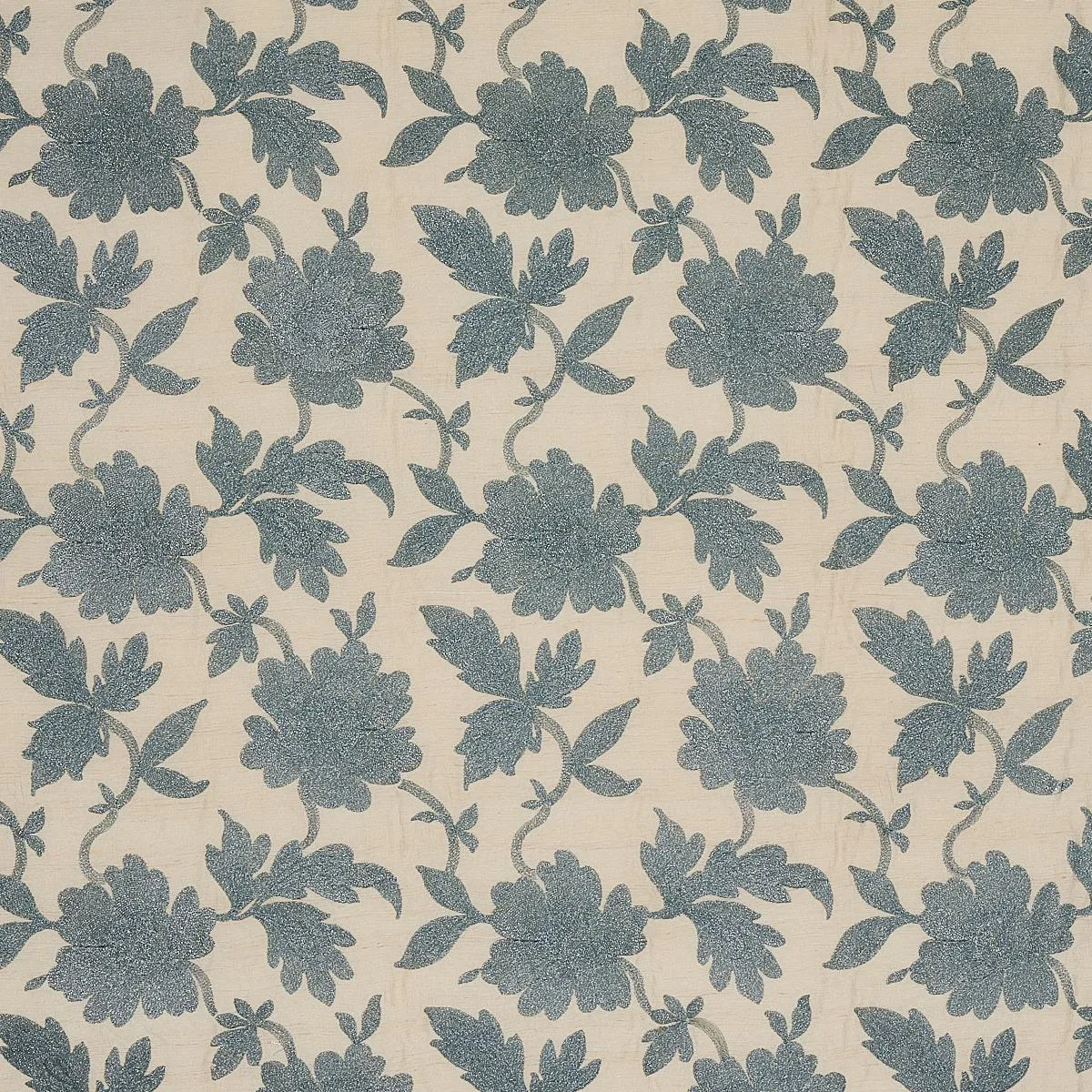 Schumacher 66853 Moon Garden Embroidery Blue fabric swatch