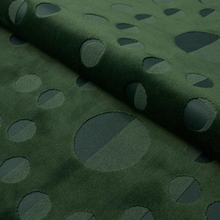 Schumacher 83190 Moon Phase Velvet Green fabric swatch