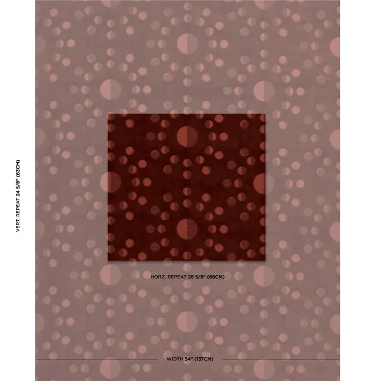 Schumacher 83191 Moon Phase Velvet Red fabric swatch