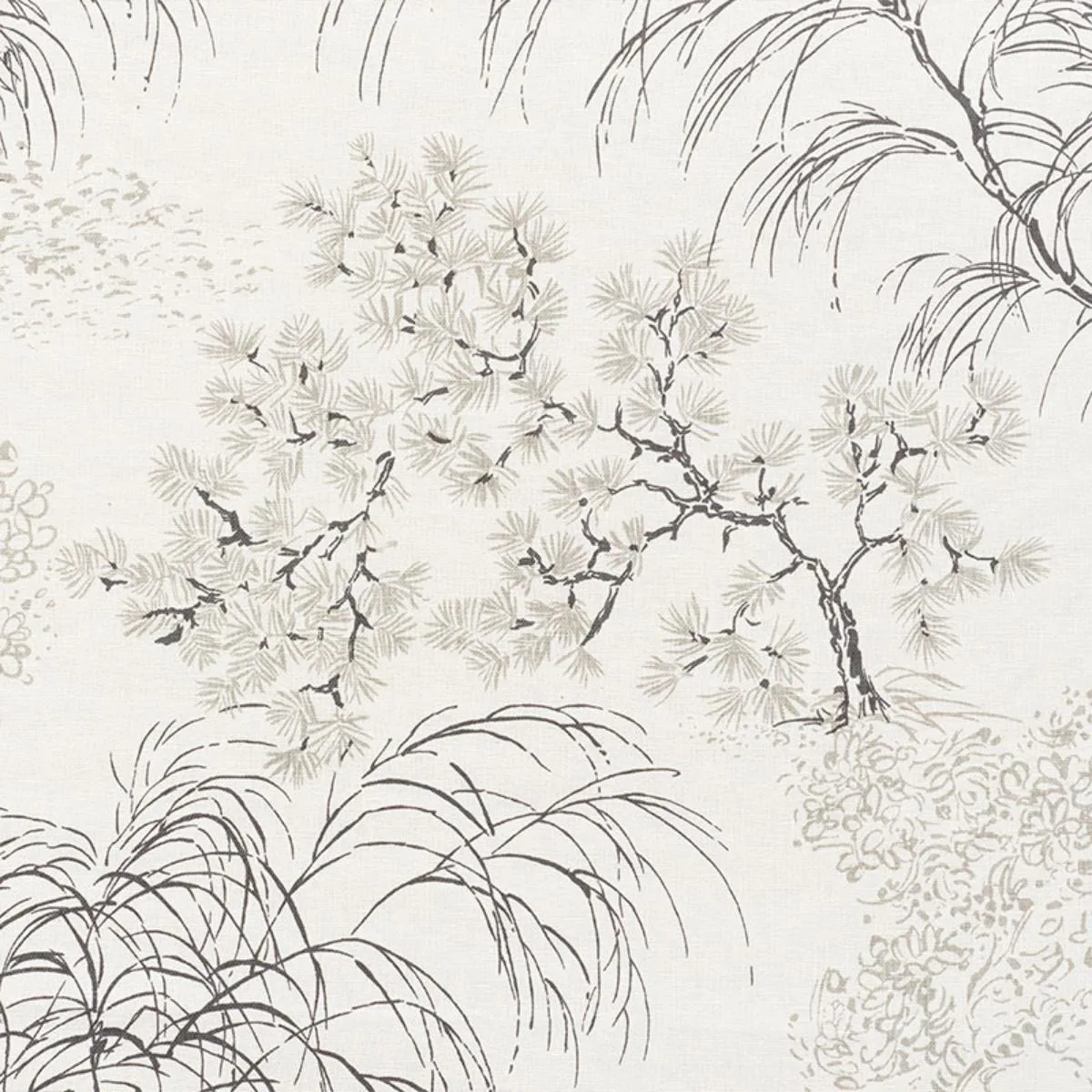 Schumacher 177021 Mori Neutral fabric swatch