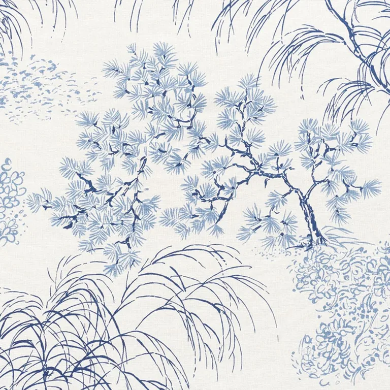 Schumacher 177020 Mori Porcelain fabric swatch