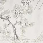 Schumacher 178361 Mori Sheer Neutral fabric swatch