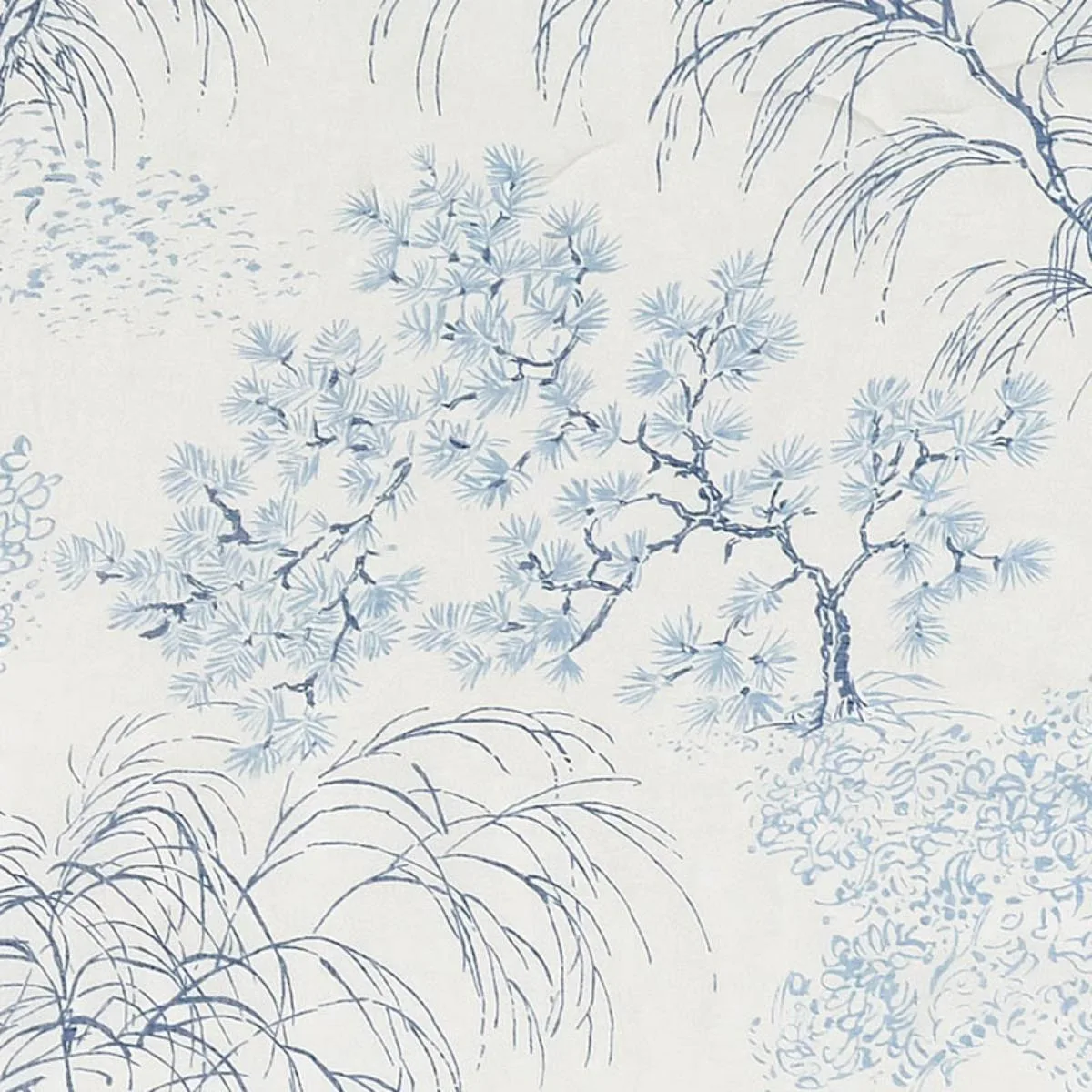 Schumacher 178360 Mori Sheer Porcelain fabric swatch