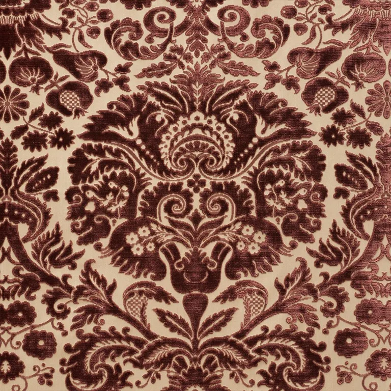 Schumacher 74072 Morimont Velvet Rosewood fabric swatch