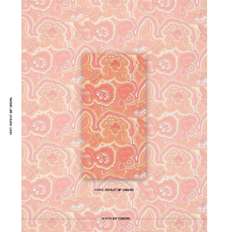 Schumacher 181062 Morning Sunrise Indoor/Outdoor Citrus fabric swatch