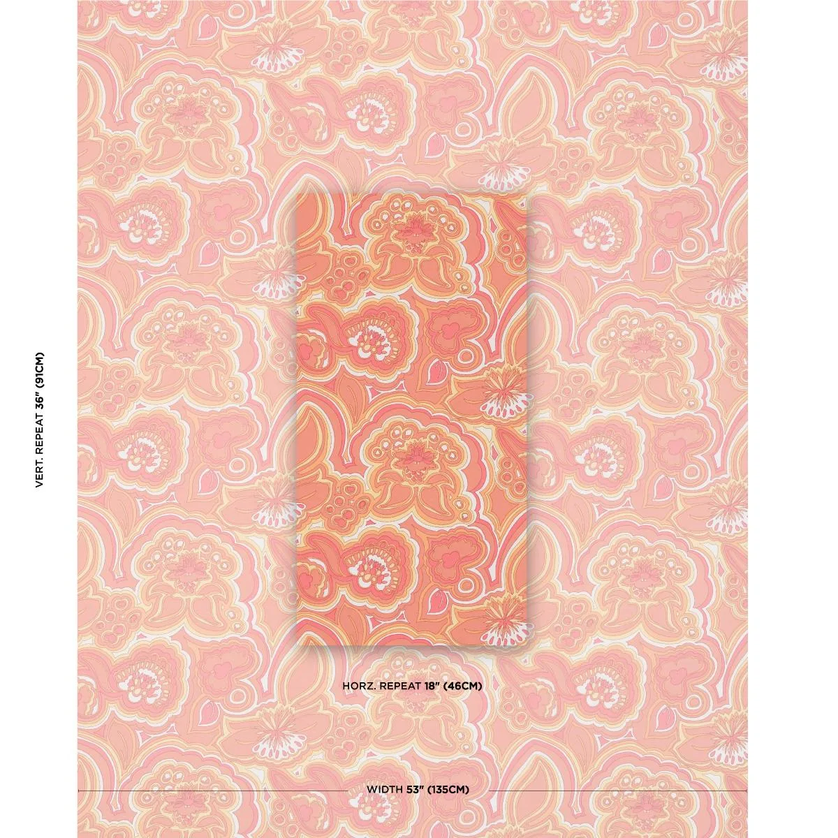 Schumacher 181062 Morning Sunrise Indoor/Outdoor Citrus fabric swatch
