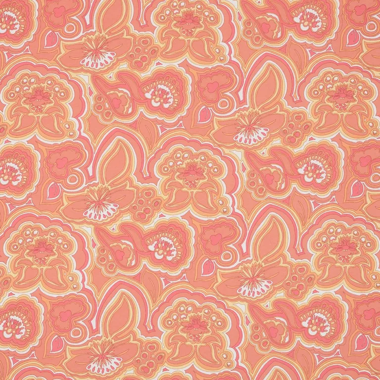 Schumacher 181062 Morning Sunrise Indoor/Outdoor Citrus fabric swatch