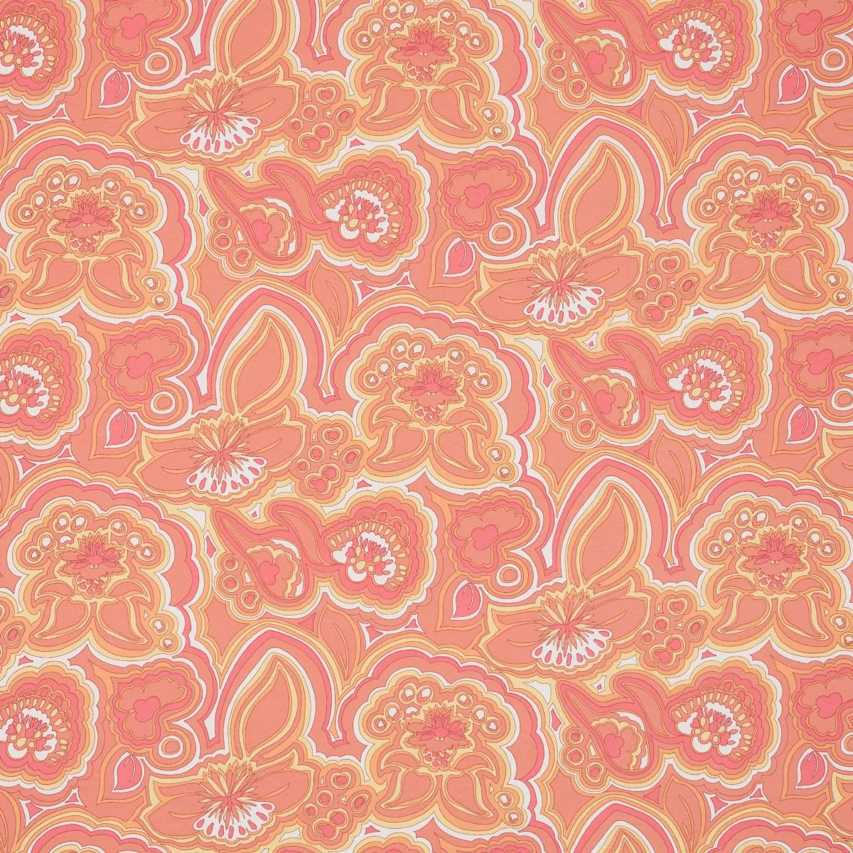 Schumacher 181062 Morning Sunrise Indoor/Outdoor Citrus fabric swatch