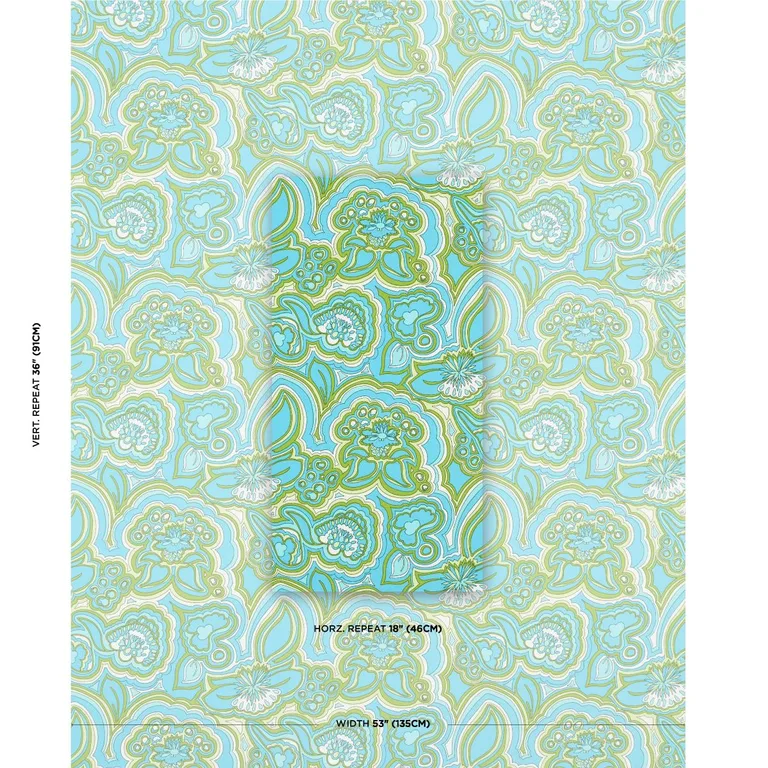 Schumacher 181061 Morning Sunrise Indoor/Outdoor Fern fabric swatch