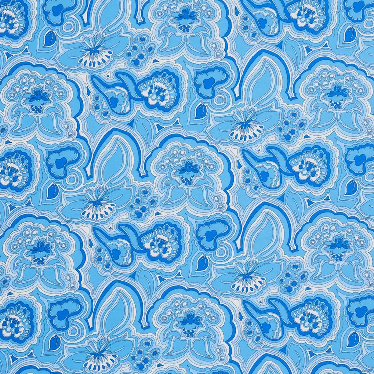 Schumacher 181060 Morning Sunrise Indoor/Outdoor Horizon Blue fabric swatch
