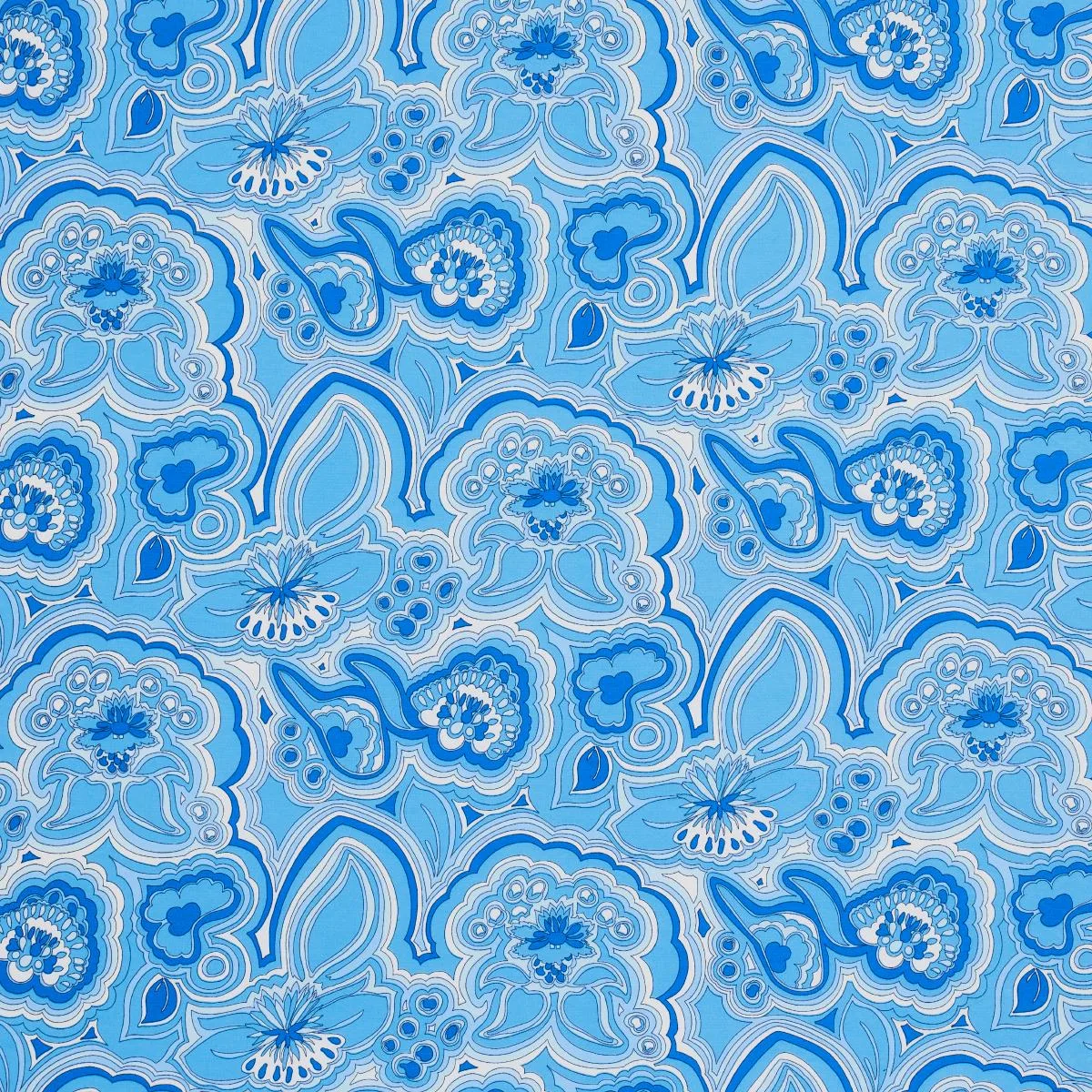 Schumacher 181060 Morning Sunrise Indoor/Outdoor Horizon Blue fabric swatch