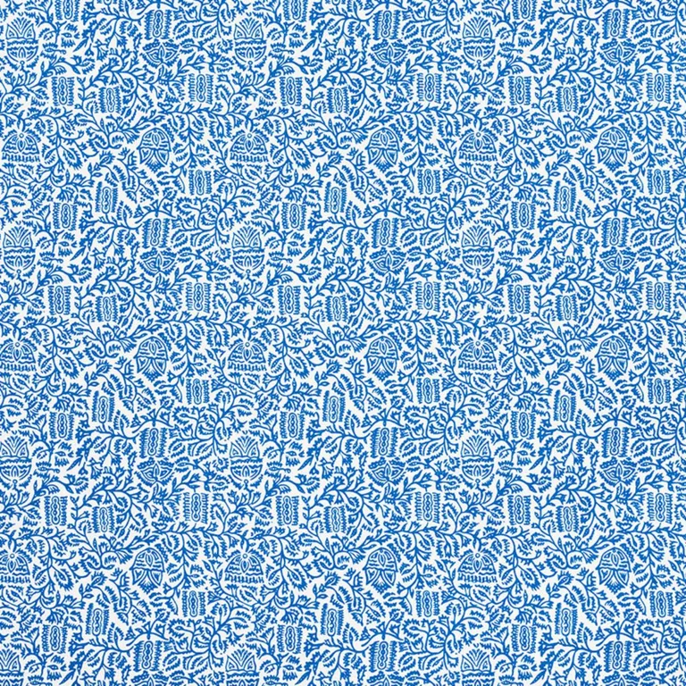 Schumacher 177773 Morris Blue fabric swatch