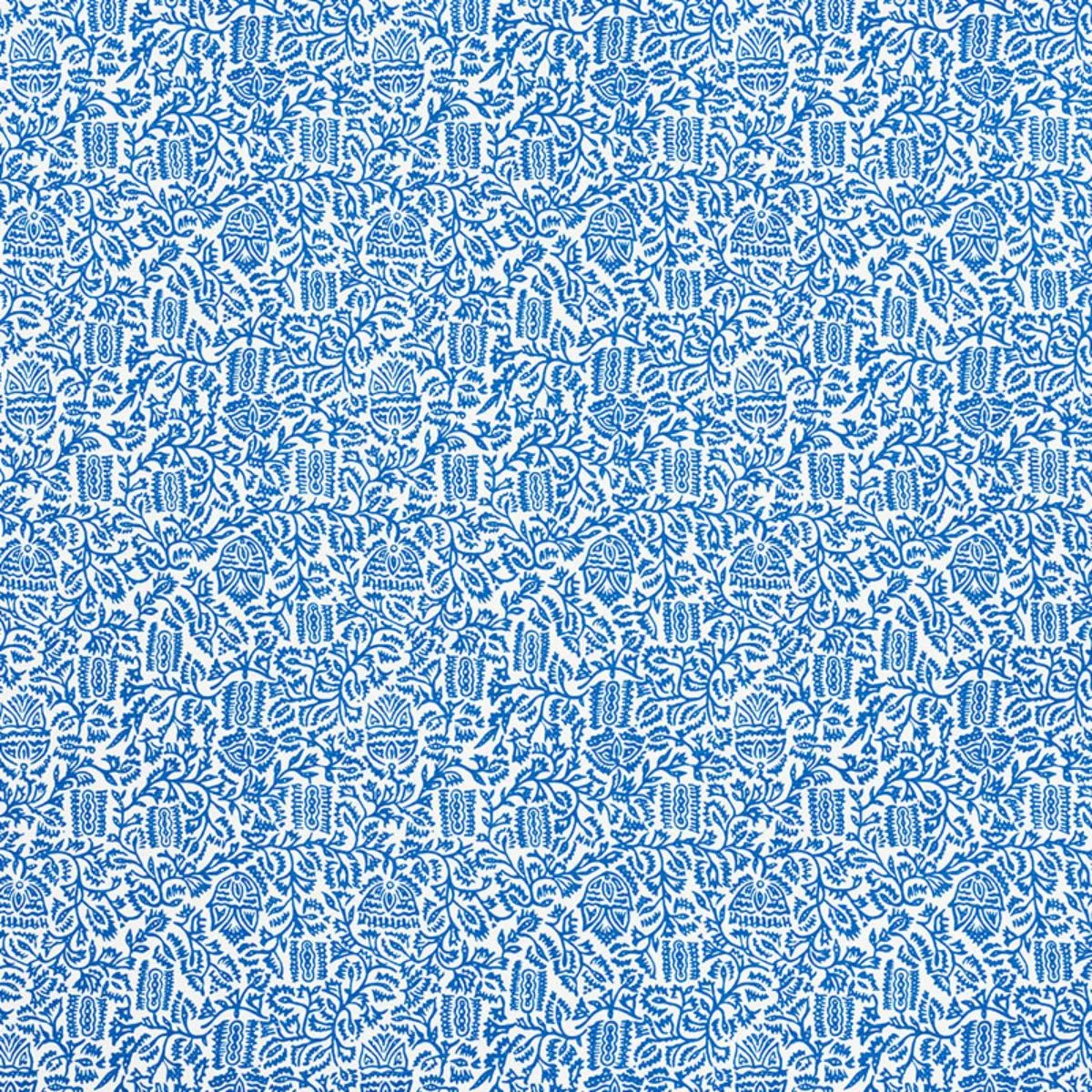 Schumacher 177773 Morris Blue fabric swatch