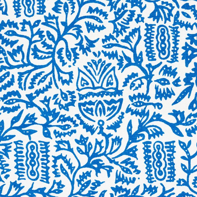 Schumacher 177773 Morris Blue fabric swatch