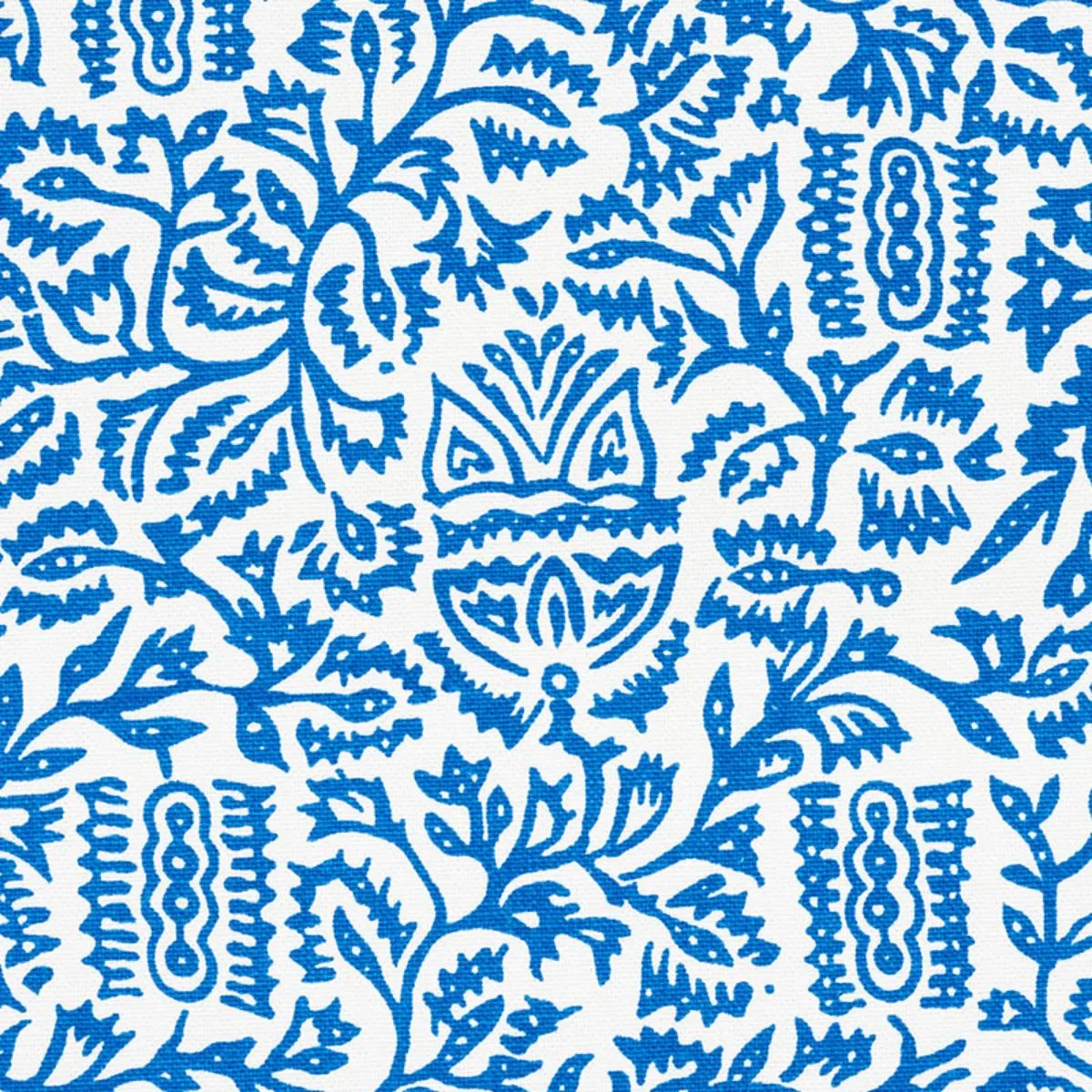 Schumacher 177773 Morris Blue fabric swatch