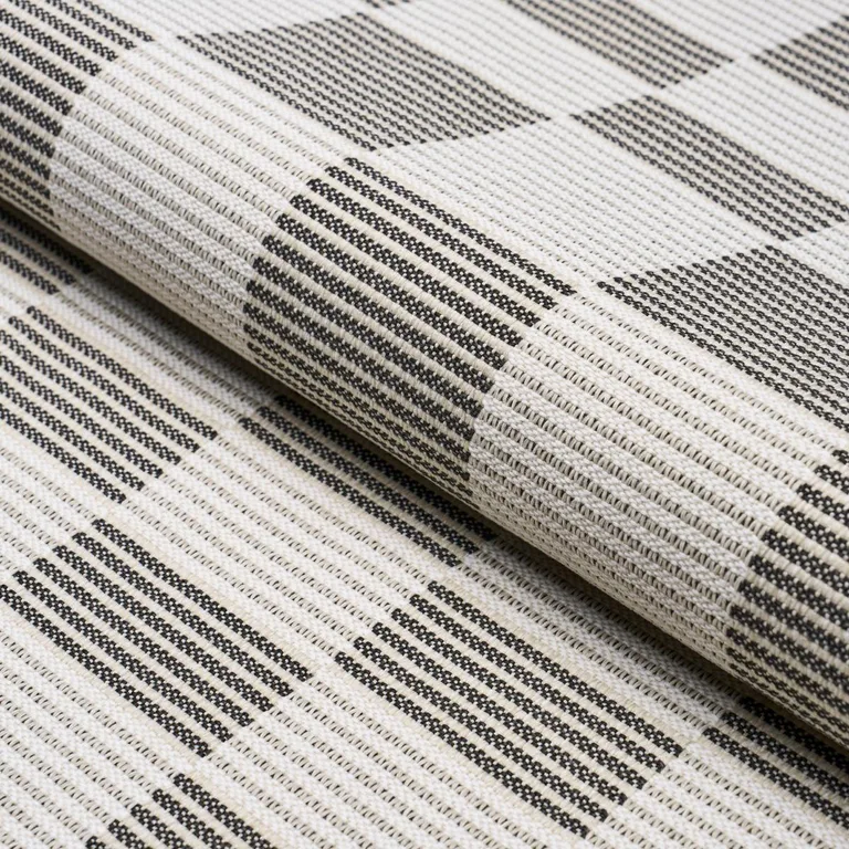 Schumacher 84281 Morro Indoor/Outdoor Graphite fabric swatch