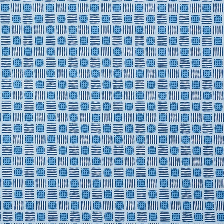 Schumacher 177863 Mottley Grid Cottage Blue fabric swatch
