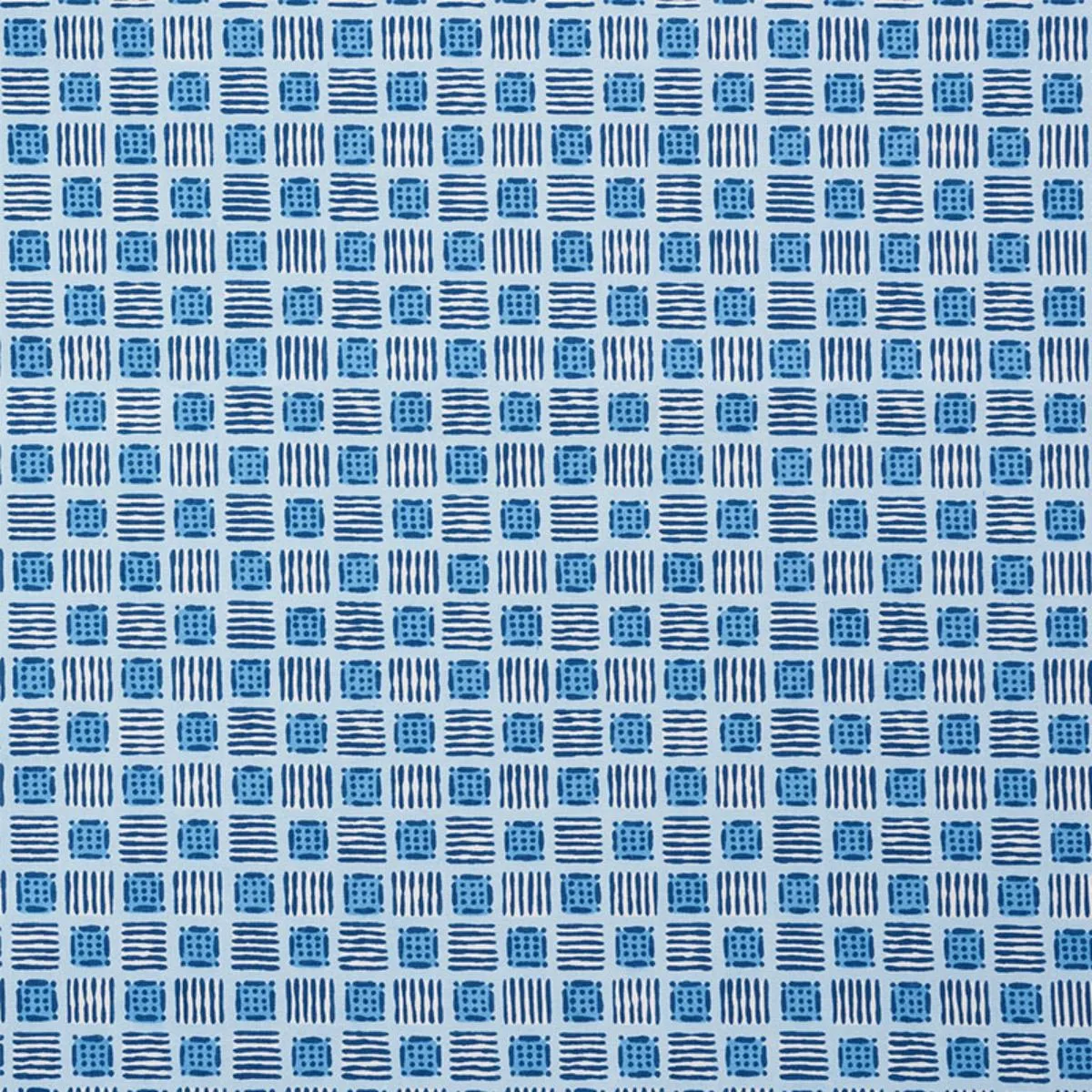 Schumacher 177863 Mottley Grid Cottage Blue fabric swatch