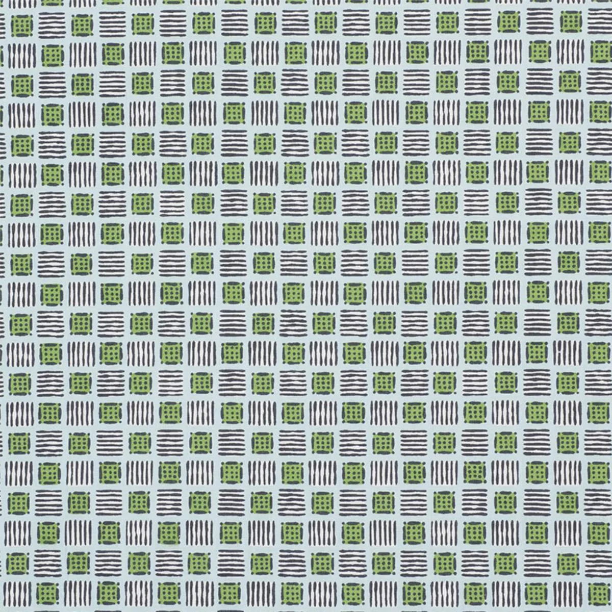 Schumacher 177862 Mottley Grid Sky & Putting Green fabric swatch