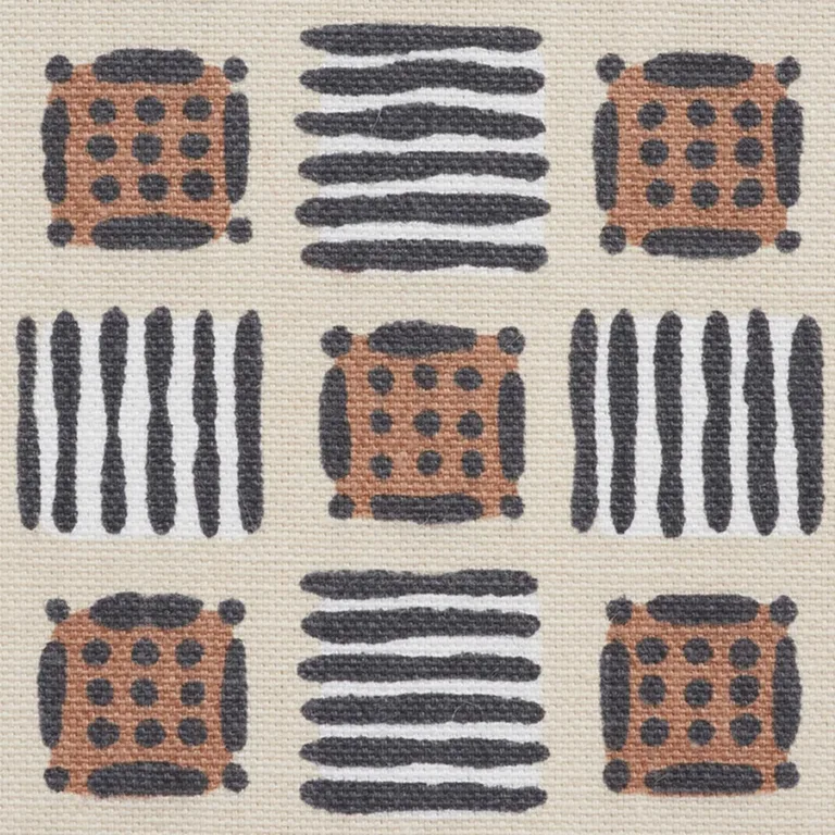 Schumacher 177860 Mottley Grid Wren fabric swatch