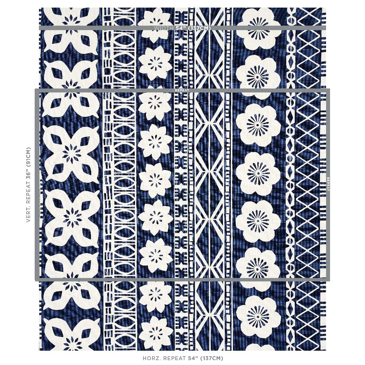 Schumacher 179872 Mrs. Howell Indigo fabric swatch