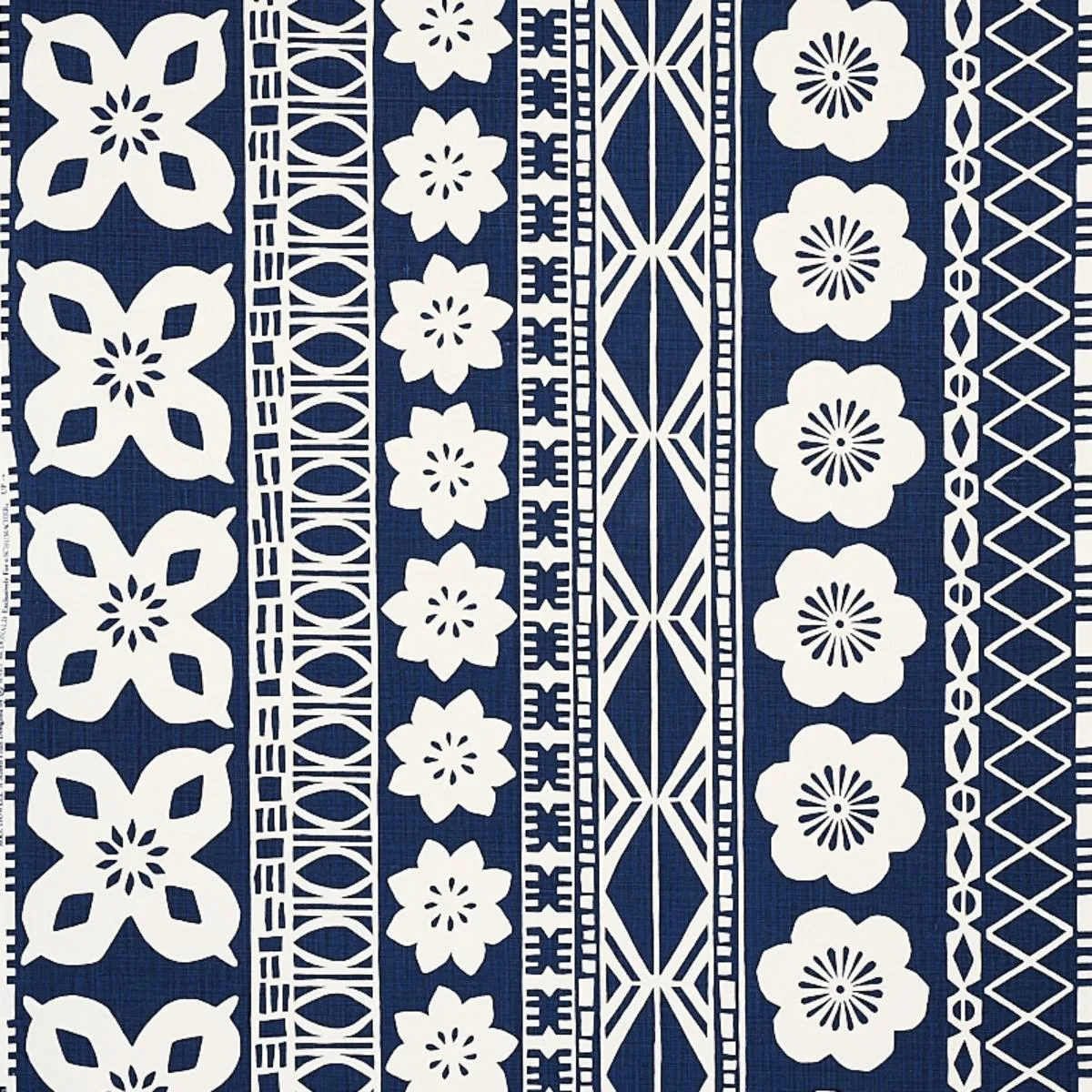 Schumacher 179872 Mrs. Howell Indigo fabric swatch