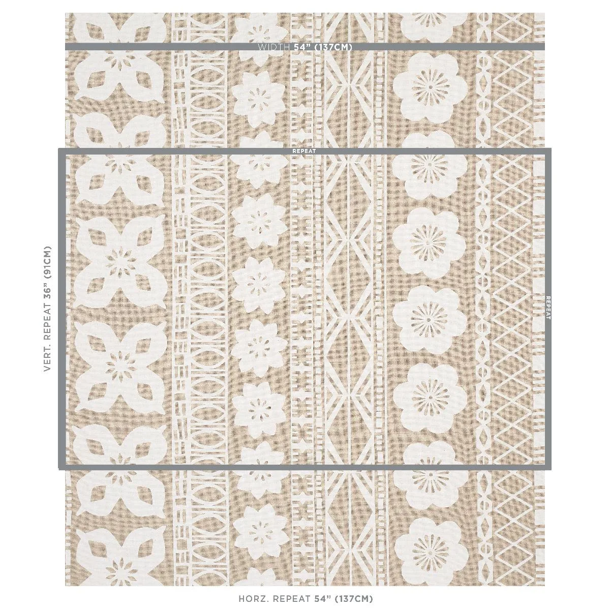 Schumacher 179870 Mrs. Howell Natural fabric swatch