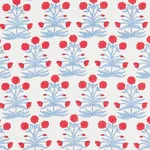 Schumacher 181780 Mughal Hand Block Print Crimson Sky fabric swatch