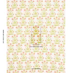 Schumacher 181783 Mughal Hand Block Print Peach Sap Green fabric swatch