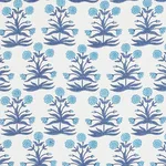 Schumacher 181781 Mughal Hand Block Print Sky Indigo fabric swatch