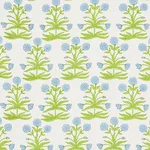 Schumacher 181782 Mughal Hand Block Print Sky Pistachio fabric swatch