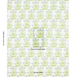 Schumacher 181782 Mughal Hand Block Print Sky Pistachio fabric swatch