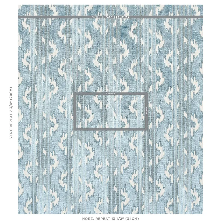 Schumacher 80320 Murat Velvet Sky fabric swatch