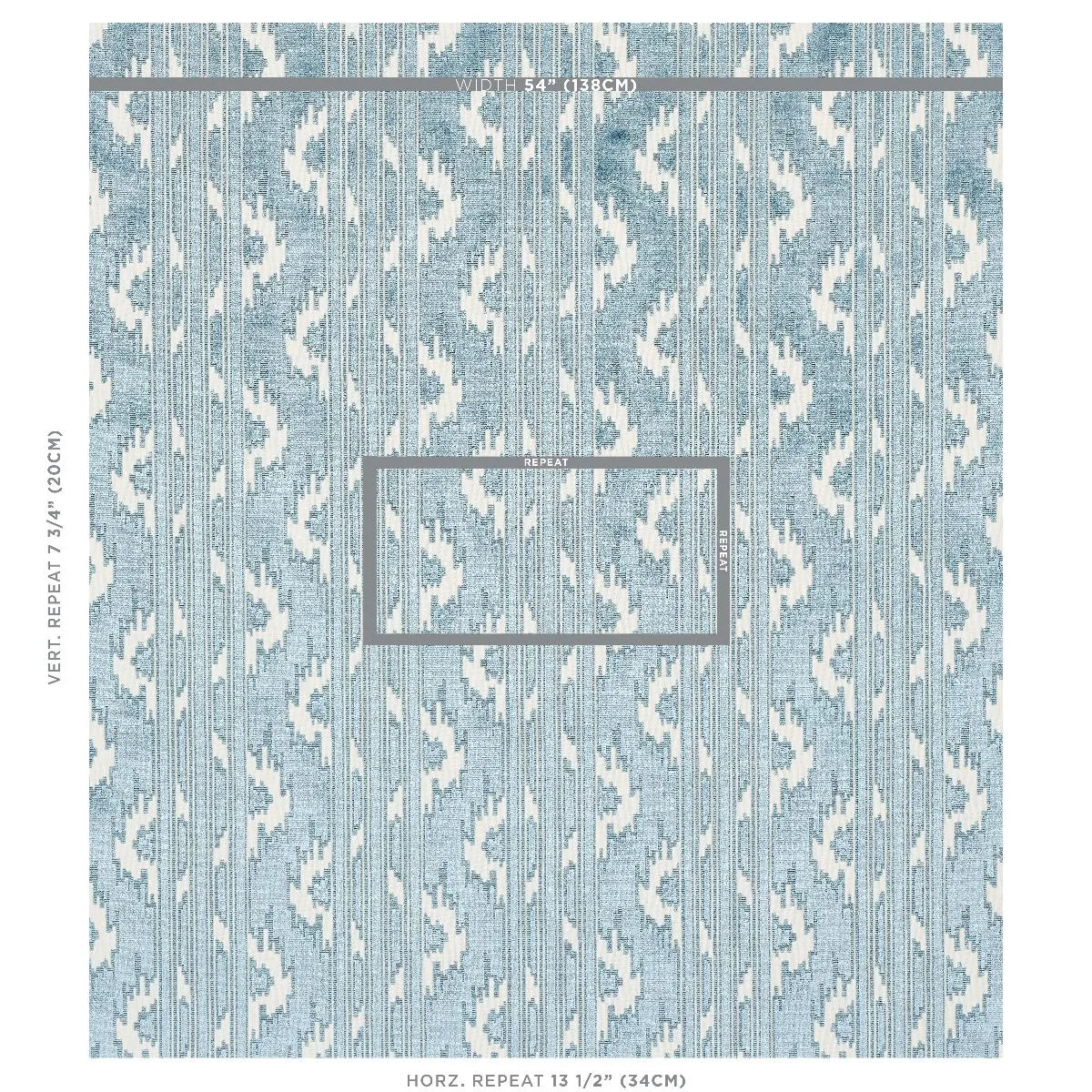 Schumacher 80320 Murat Velvet Sky fabric swatch