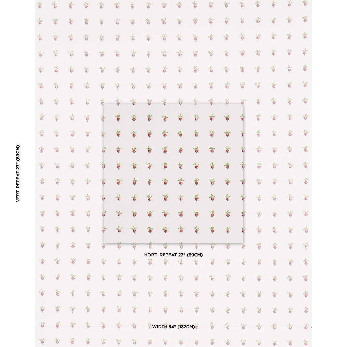 Schumacher 182500 My Little Radish Red fabric swatch