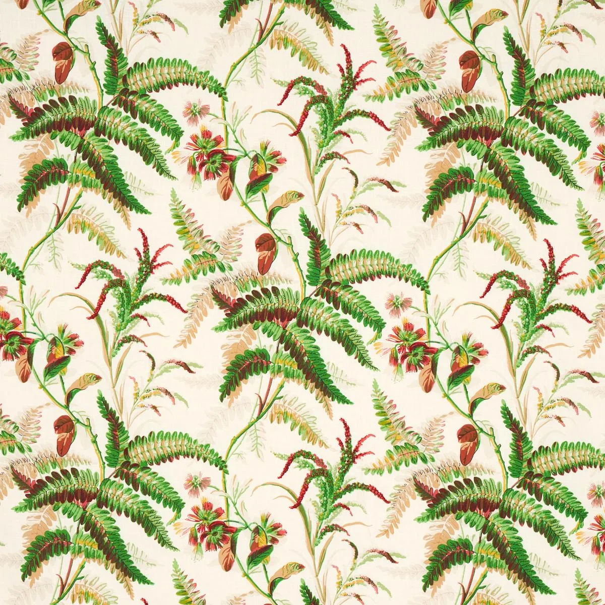 Schumacher 180101 Myers Fern Linen Document fabric swatch