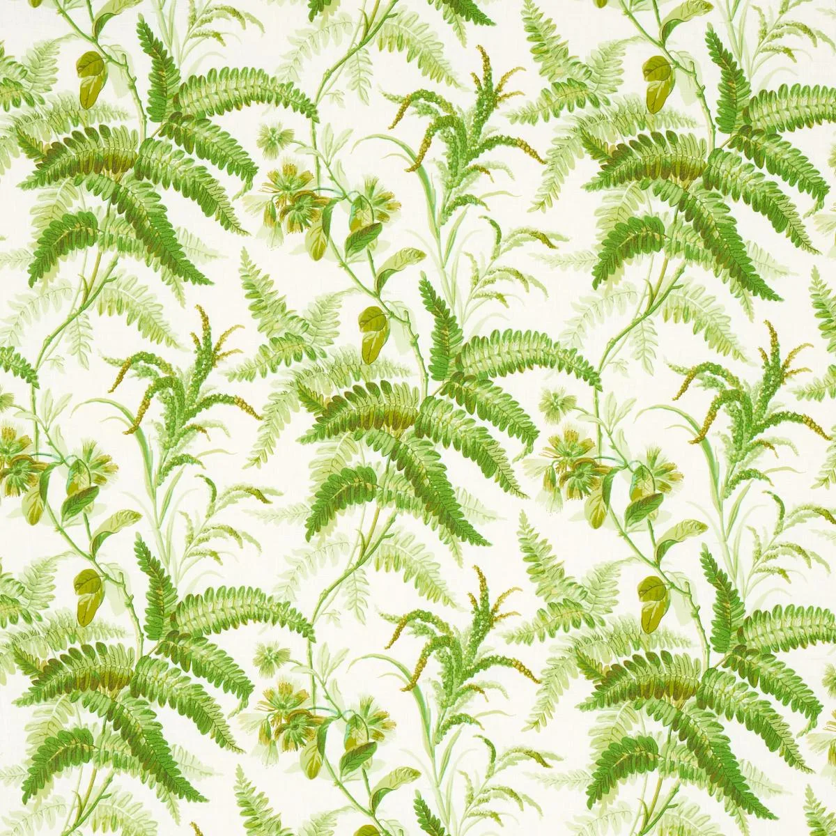 Schumacher 180100 Myers Fern Linen Tropical fabric swatch