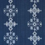 Schumacher 82070 Nadira Embroidery Indigo fabric swatch