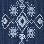 Schumacher 82070 Nadira Embroidery Indigo fabric swatch