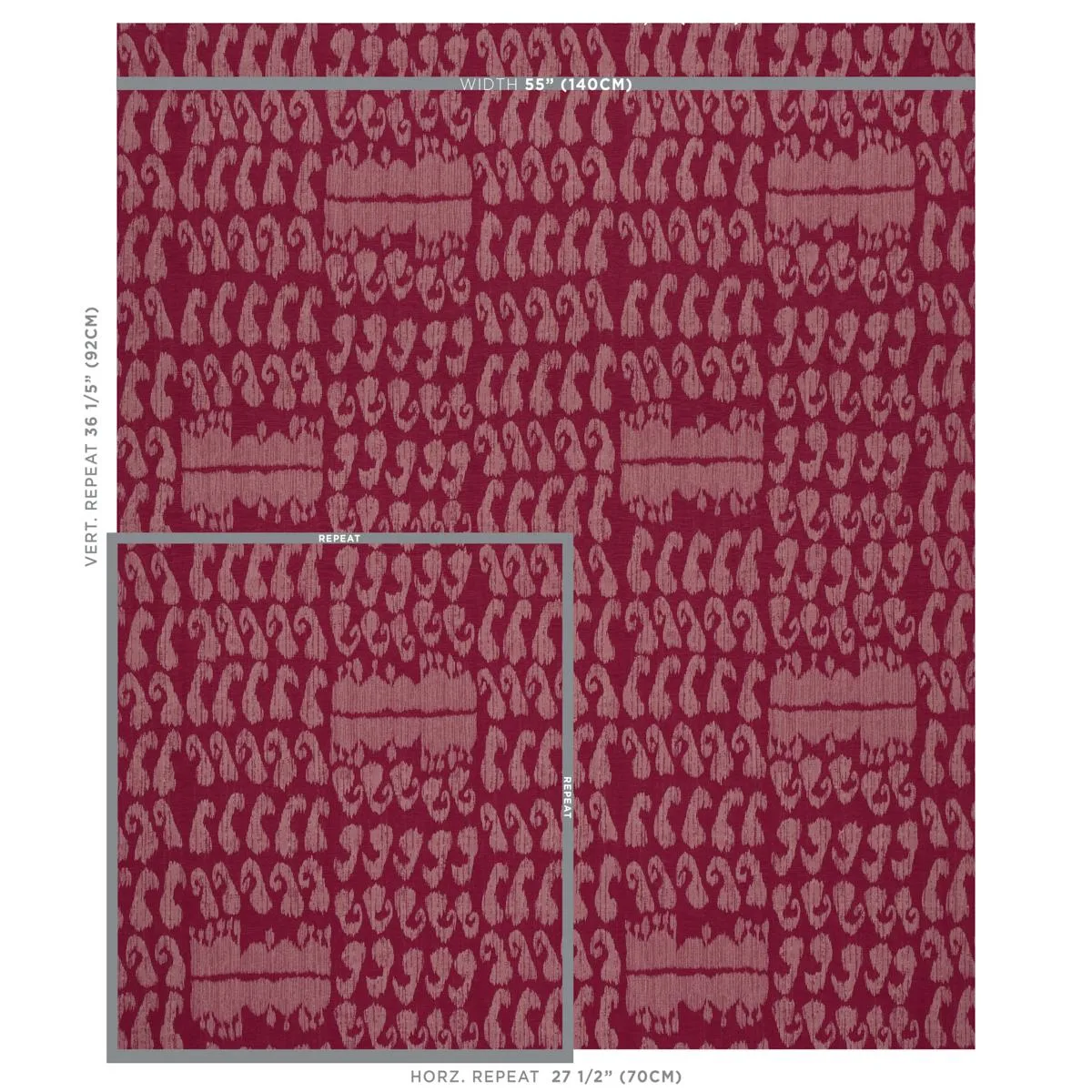 Schumacher 80382 Nallamala Fabric Garnet fabric swatch