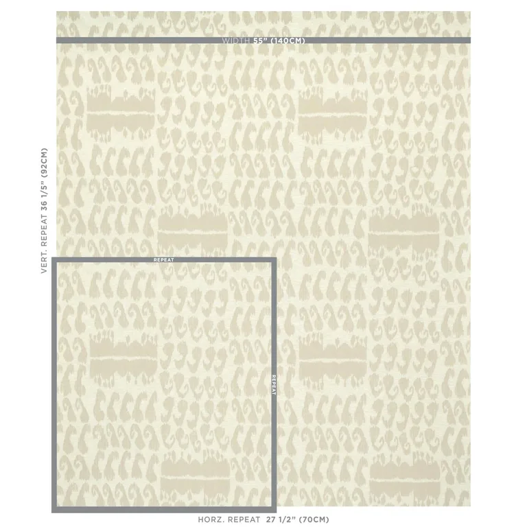 Schumacher 80380 Nallamala Fabric Ivory fabric swatch