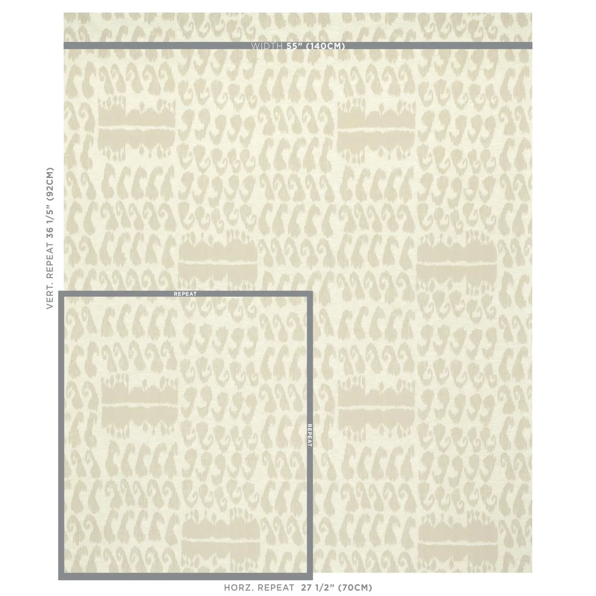 Schumacher 80380 Nallamala Fabric Ivory fabric swatch